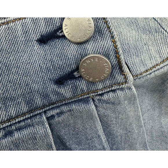 Alice + Olivia  Noah Denim Pleated Miniskirt US 28 - Picture 8 of 11